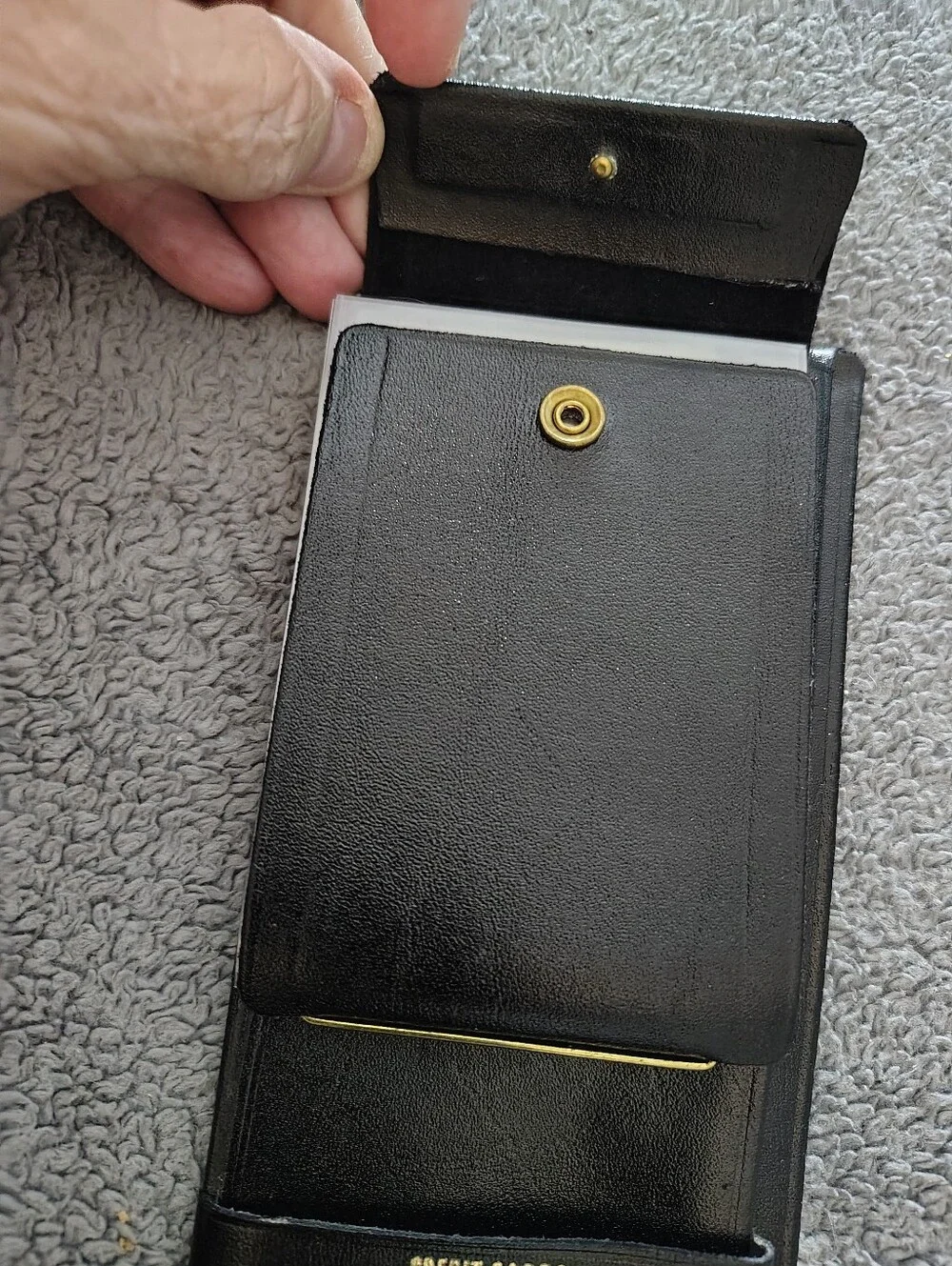 Vintage Ballpak Men's Black Leather Credit Card & Check Holder